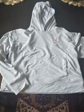 G/FORE White Hooded Pullover with Ghost Tree Logo